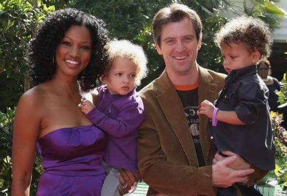 Mike Nilon with his ex-wife Garcelle Beauvais and the twins.